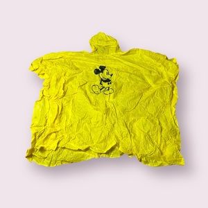 Vintage Disney Adult One Size Fits Most Yellow Black Mickey Mouse Rain Poncho